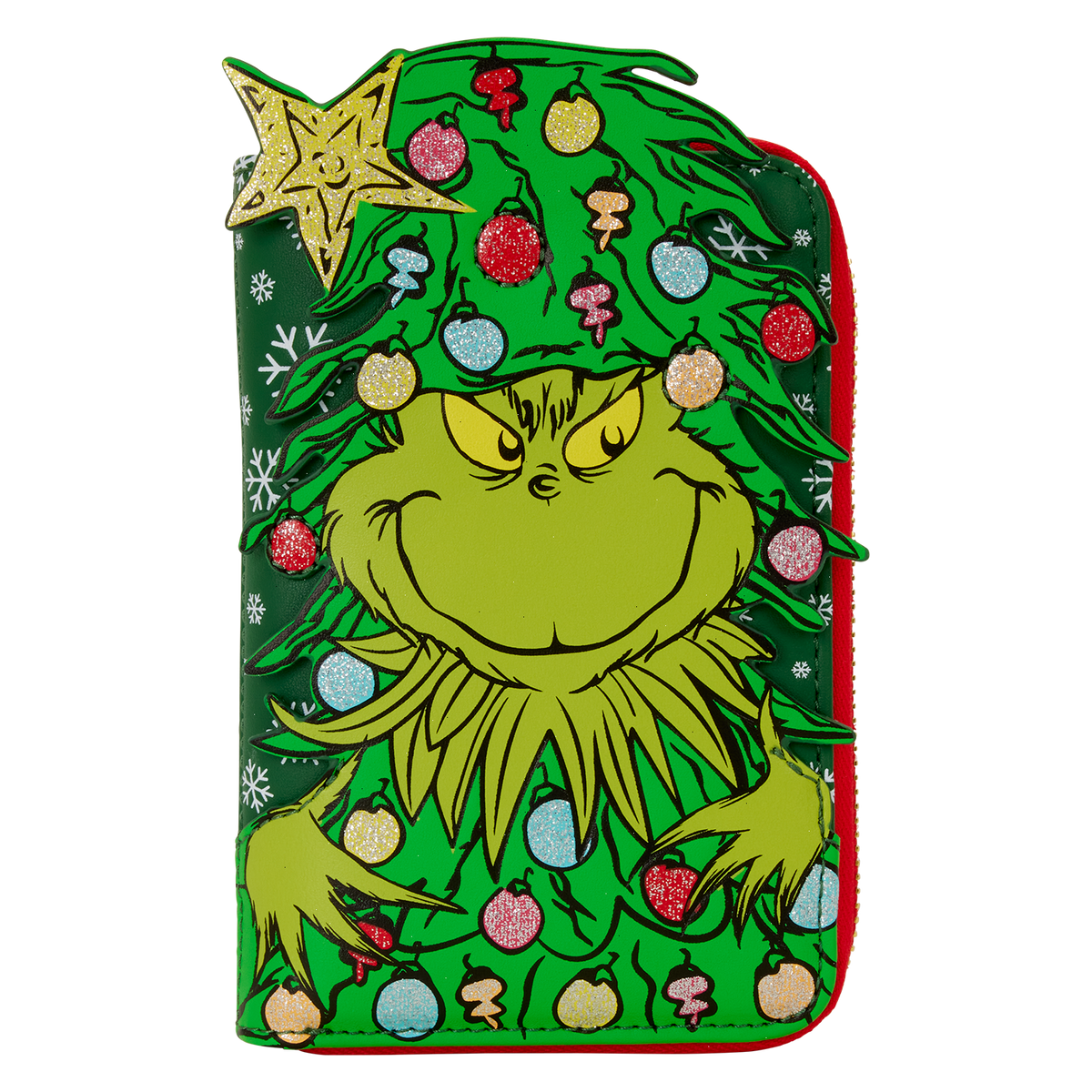dr. seuss how the grinch stole christmas! tree zip around wallet