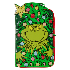 dr. seuss how the grinch stole christmas! tree zip around wallet