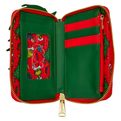 dr. seuss how the grinch stole christmas! tree zip around wallet