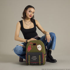 friday the 13th camp crystal lake canvas full-size backpack
