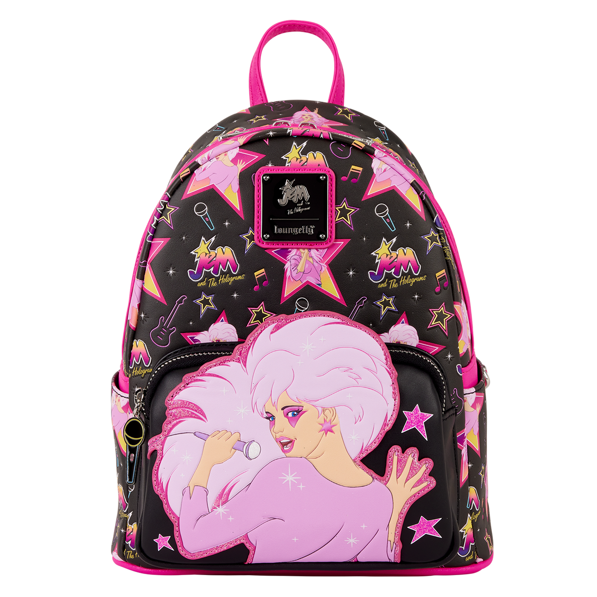 jem and the holograms glitter all-over print mini backpack