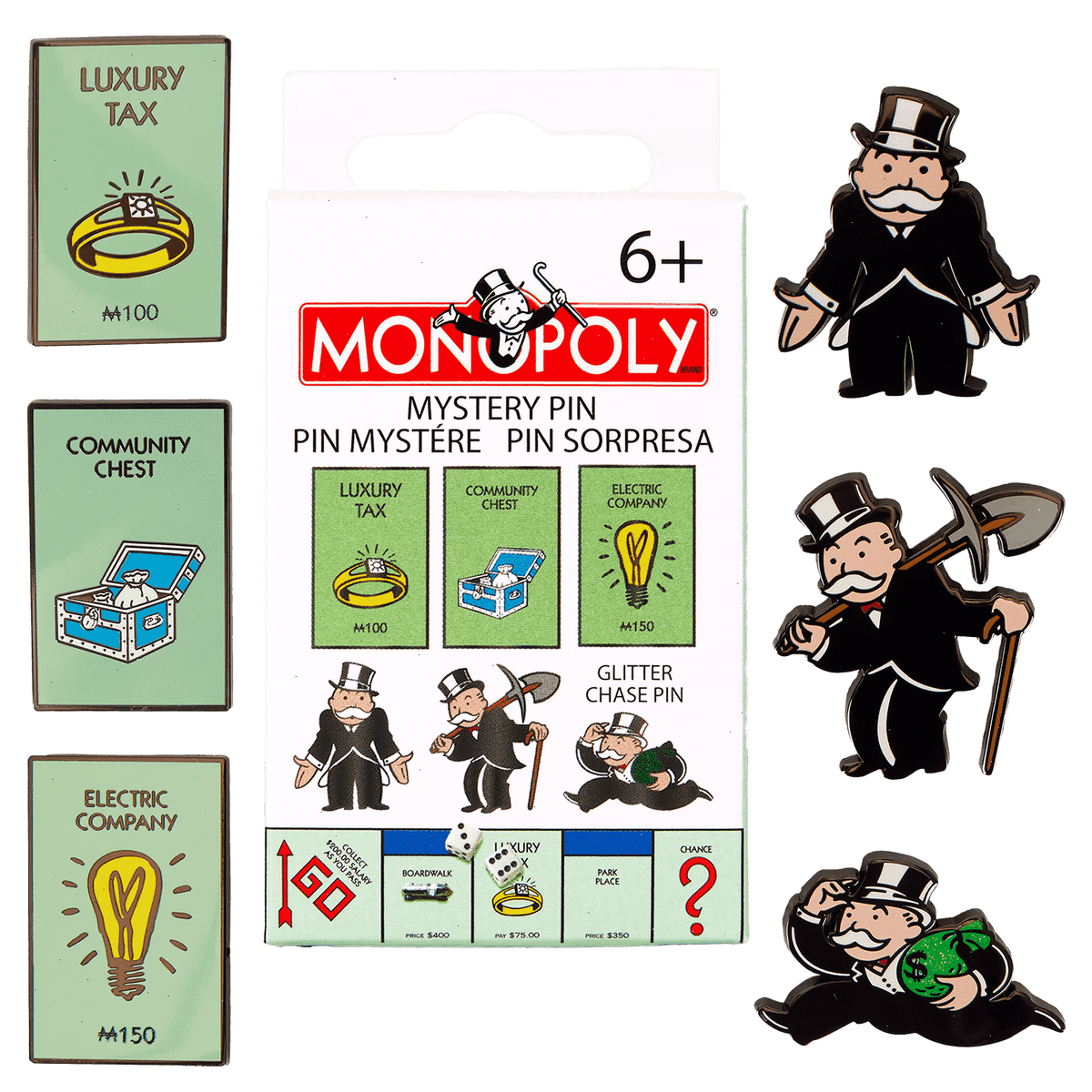 monopoly 90th anniversary mystery box pin