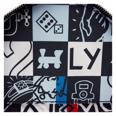 monopoly 90th anniversary top hat glitter figural crossbody bag