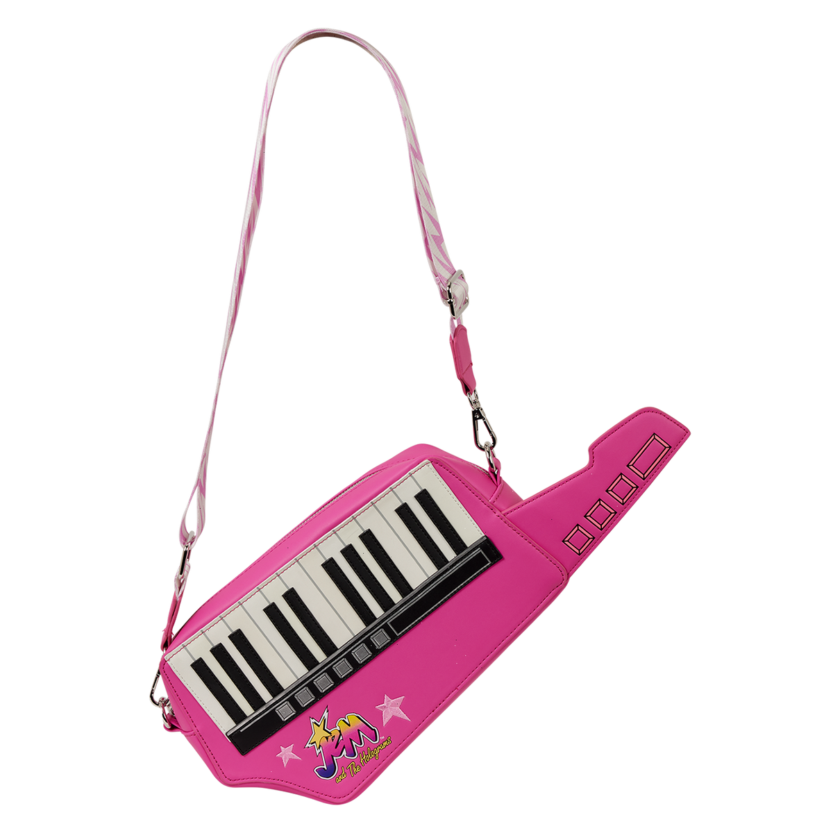 jem and the holograms figural keytar glow crossbody bag
