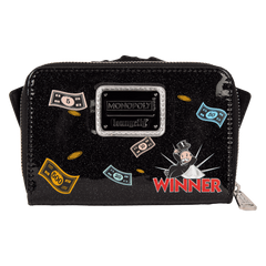 monopoly 90th anniversary money glitter zip around wallet