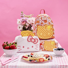 hello kitty breakfast waffle flap wallet