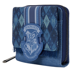 harry potter hogwarts denim tri-fold wallet