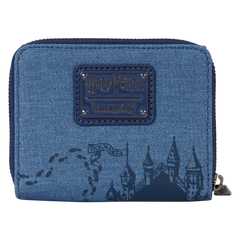 harry potter hogwarts denim tri-fold wallet