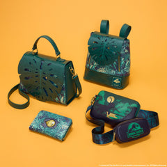 jurassic world jungle dinosaur silhouette sling crossbody bag with coin bag