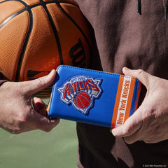 nba new york knicks patch icons zip around wallet