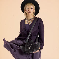 loungefly plush bat figural crossbody bag