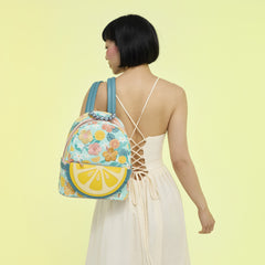 loungefly tropical lemon floral mini backpack