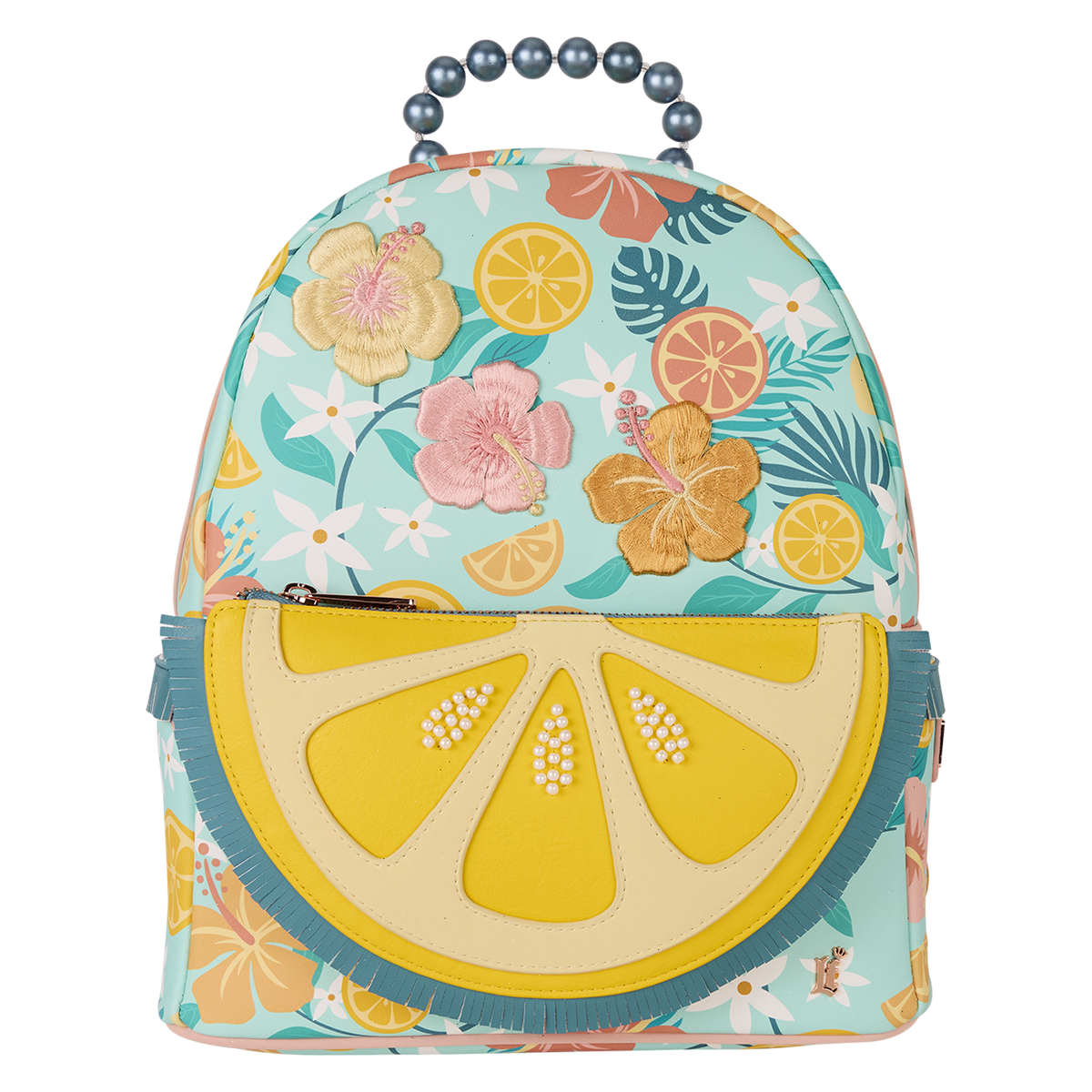 loungefly tropical lemon floral mini backpack