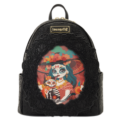 loungefly día de los muertos la catrina photo insert mini backpack