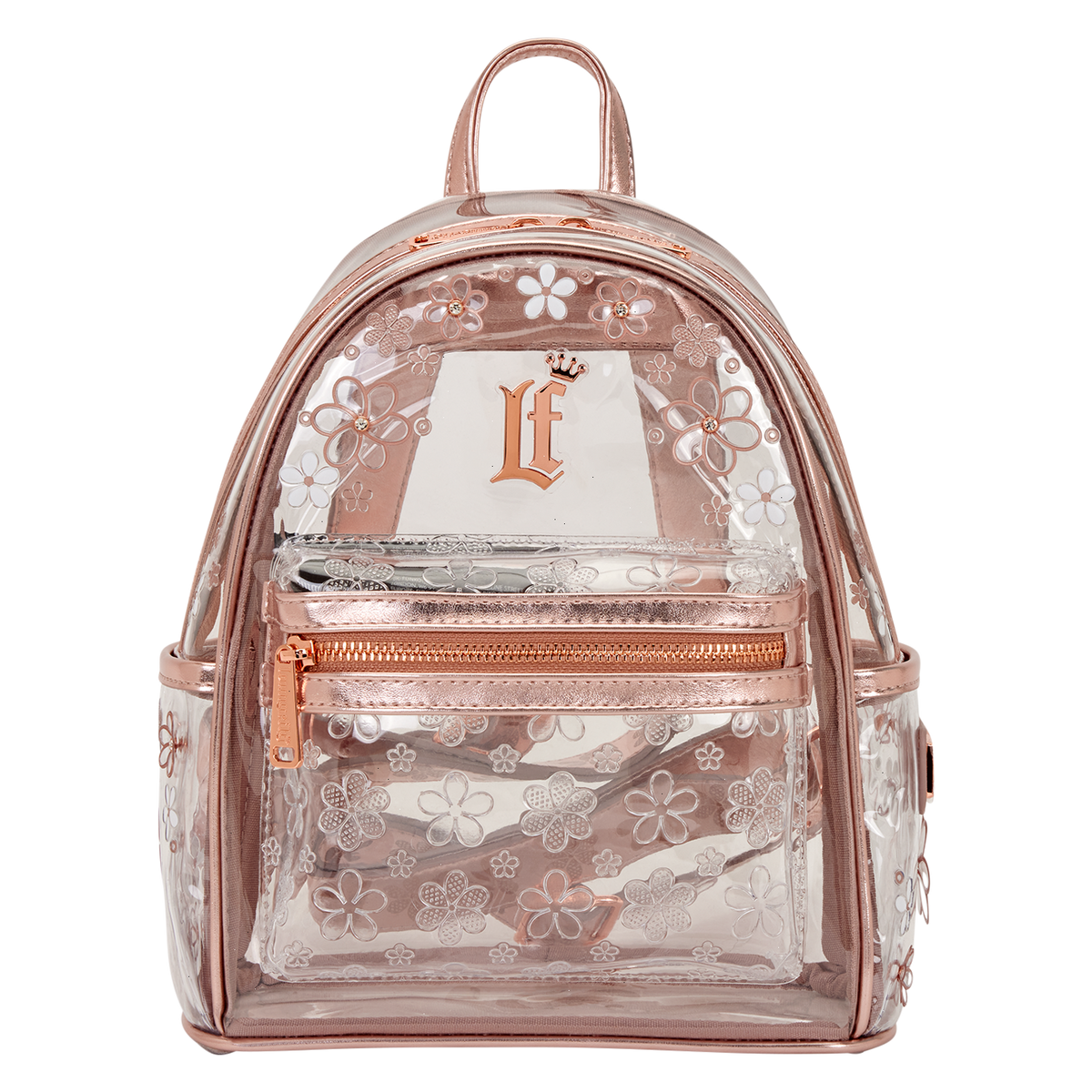 loungefly clear floral mini backpack