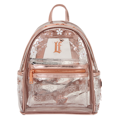loungefly clear floral mini backpack