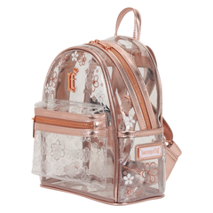 loungefly clear floral mini backpack