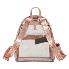 loungefly clear floral mini backpack