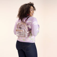 loungefly clear floral mini backpack