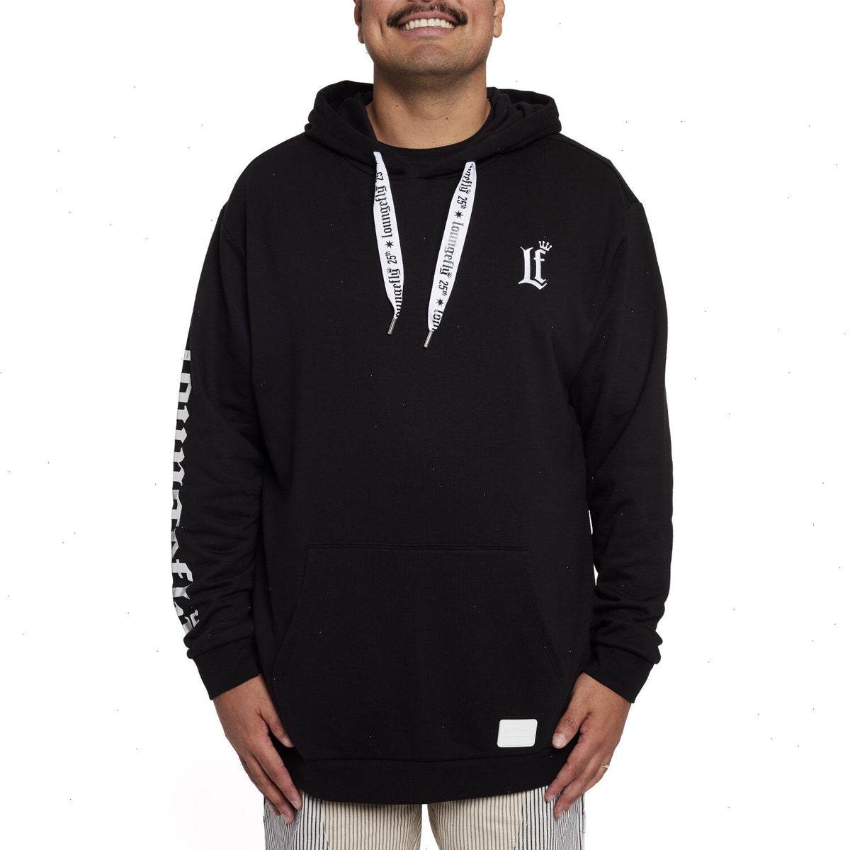 loungefly 25th anniversary logo black unisex hoodie