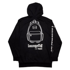 loungefly 25th anniversary logo black unisex hoodie