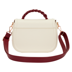 loungefly cream & red floral crossbody bag