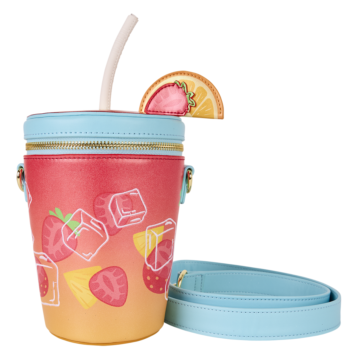 loungefly tropical drink figural crossbody bag