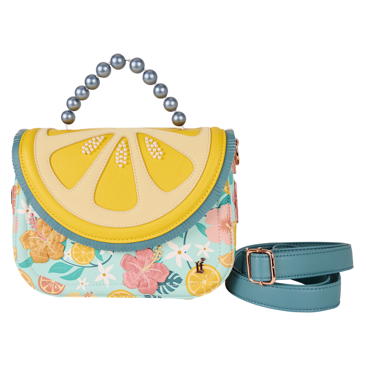 loungefly tropical lemon floral crossbody bag