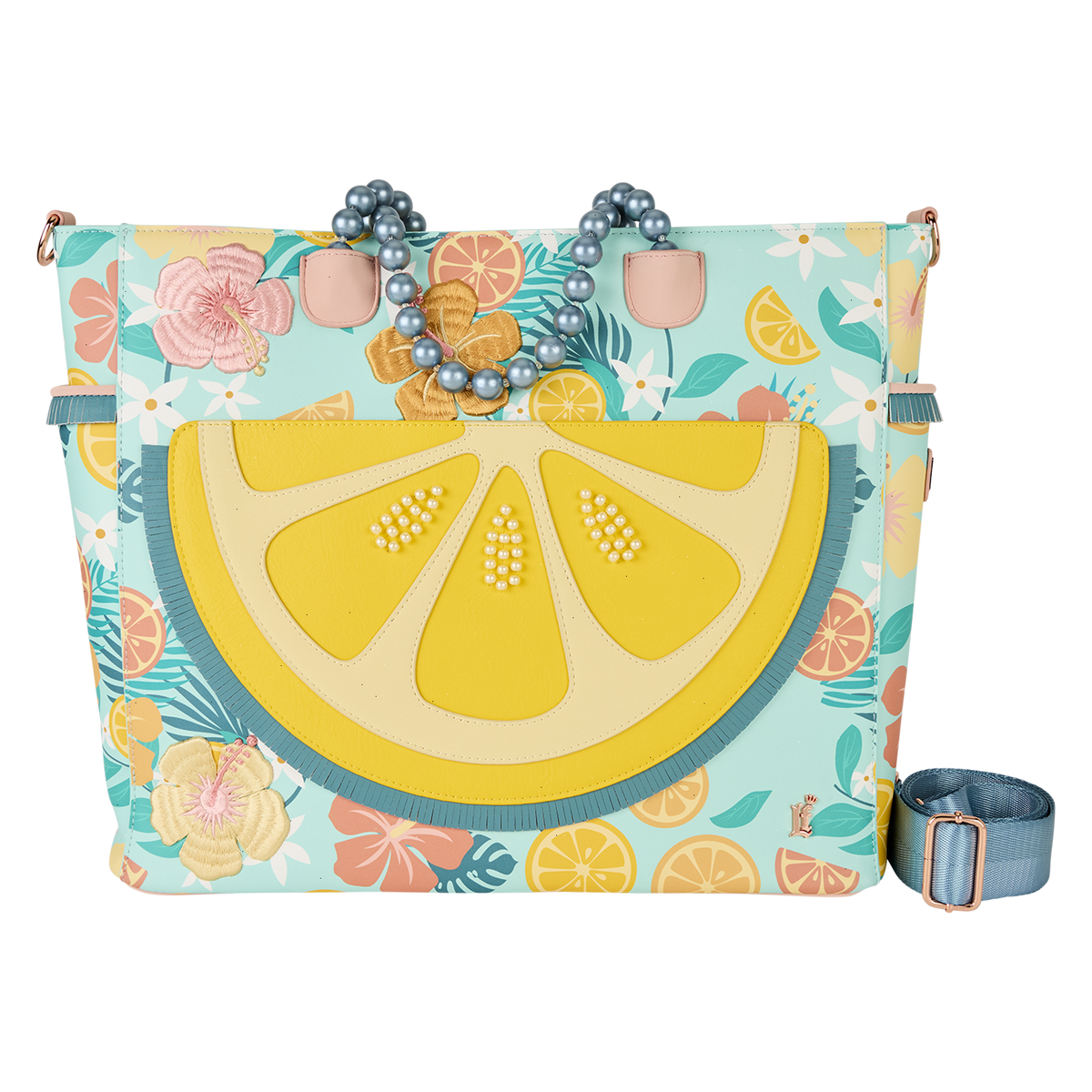 loungefly tropical lemon floral convertible backpack & tote crossbody bag