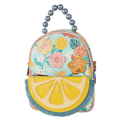 loungefly tropical lemon floral convertible mini backpack & crossbody bag