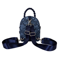 loungefly faux denim convertible mini backpack & crossbody bag