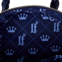 loungefly faux denim convertible mini backpack & crossbody bag