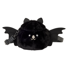 loungefly plush bat figural crossbody bag
