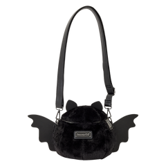 loungefly plush bat figural crossbody bag