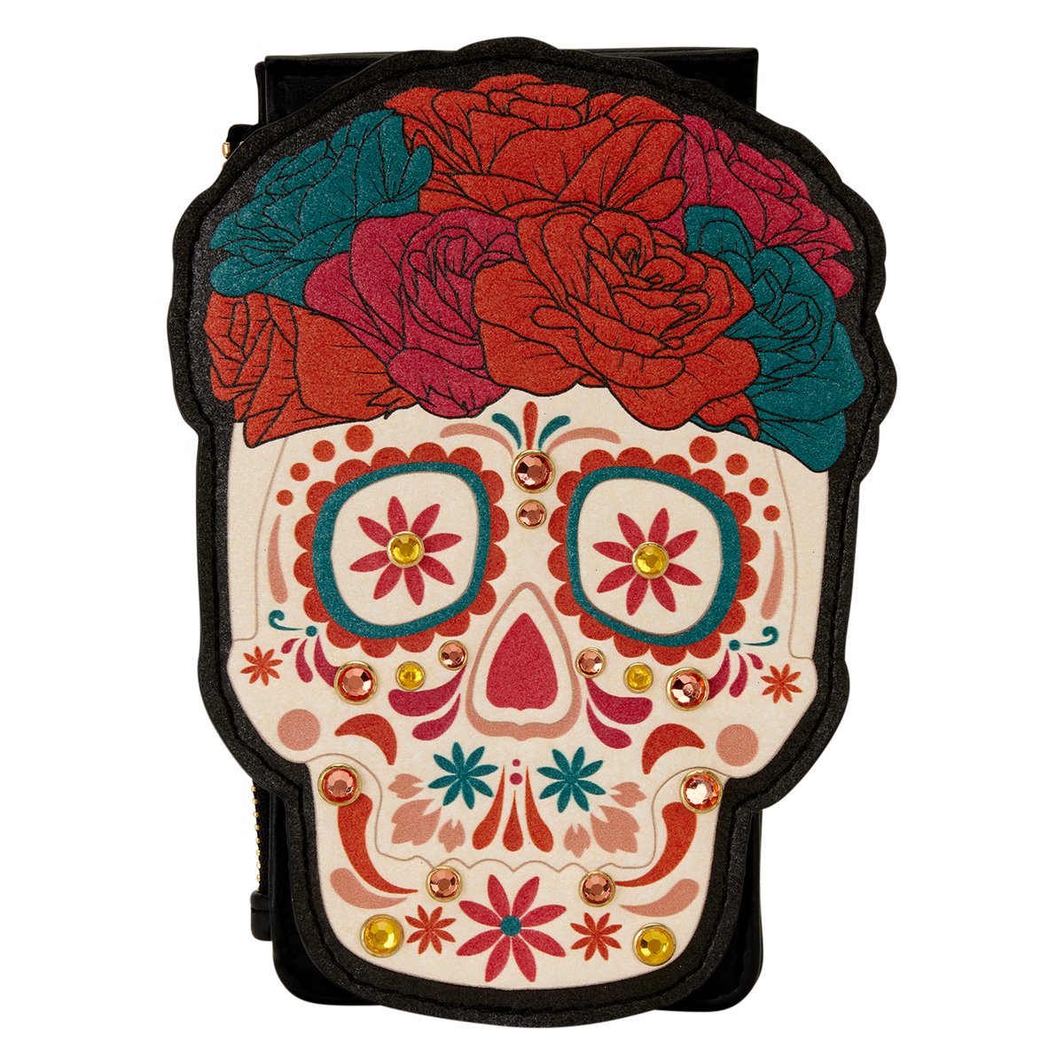 loungefly día de los muertos sugar skull large card holder