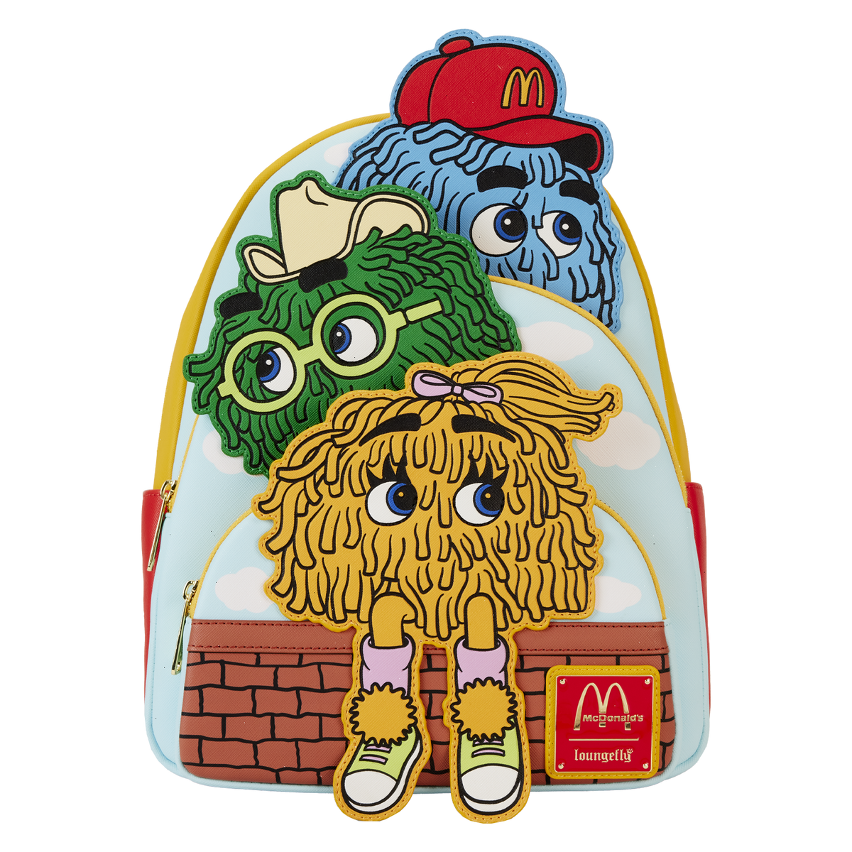 mcdonald's vintage fry kids triple pocket mini backpack