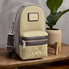 mickey & friends canvas drink holder crossbody bag