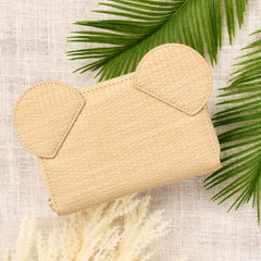 mickey mouse woven texture zip around wallet