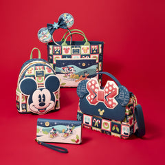 mickey & minnie holiday wristlet wallet