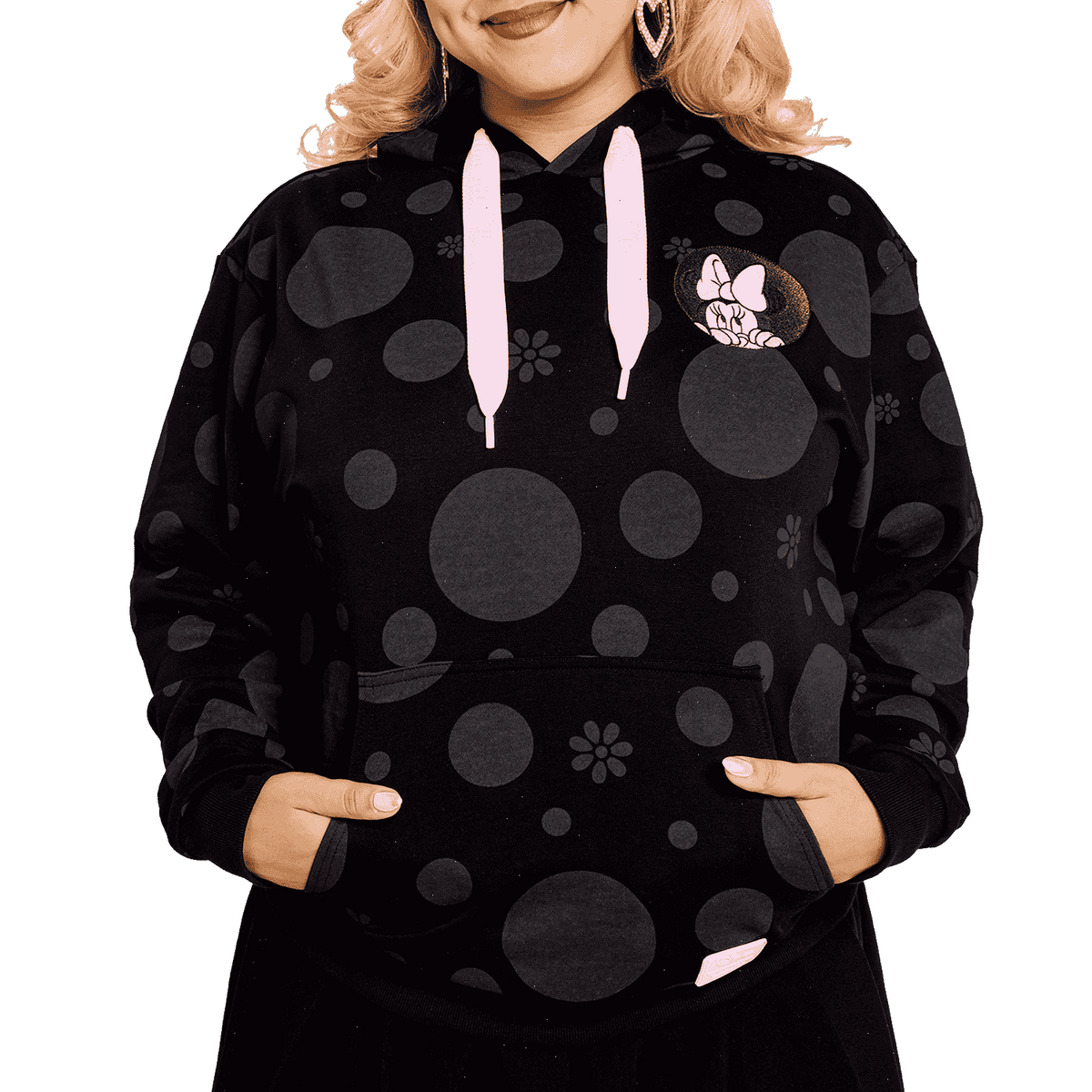 minnie mouse floral rock the dots unisex hoodie