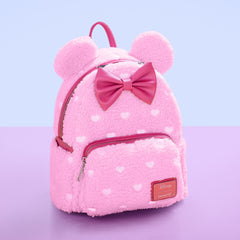 minnie mouse exclusive hearts strawberry scented sherpa mini backpack