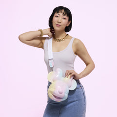 minnie mouse pastel tie-dye molded figural crossbody bag