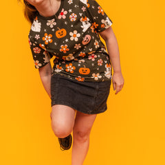 mickey & minnie floral ghost all-over print unisex tee