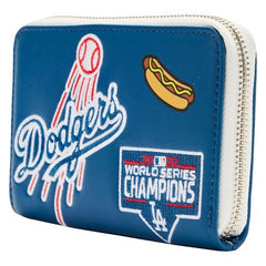 mlb la dodgers patches zip around wallet