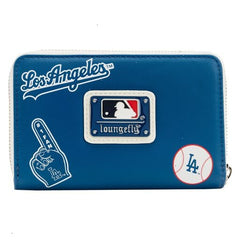 mlb la dodgers patches zip around wallet