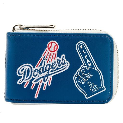 mlb la dodgers patches accordion zip around wallet