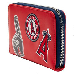 mlb la angels patches zip around wallet