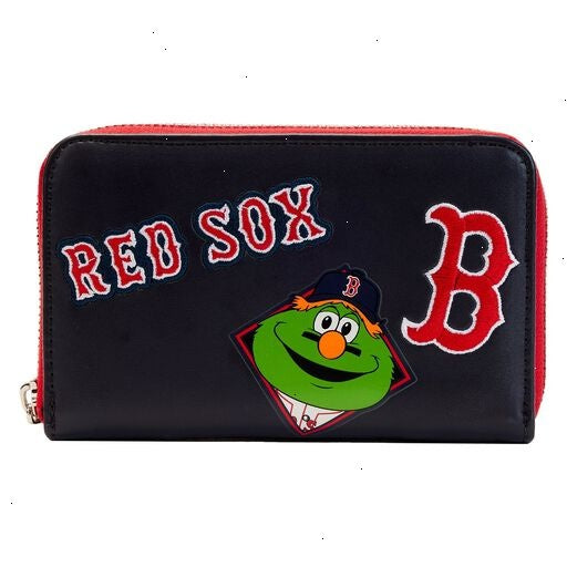 mlb boston red sox patches zip around wallet