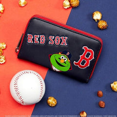 mlb boston red sox patches zip around wallet