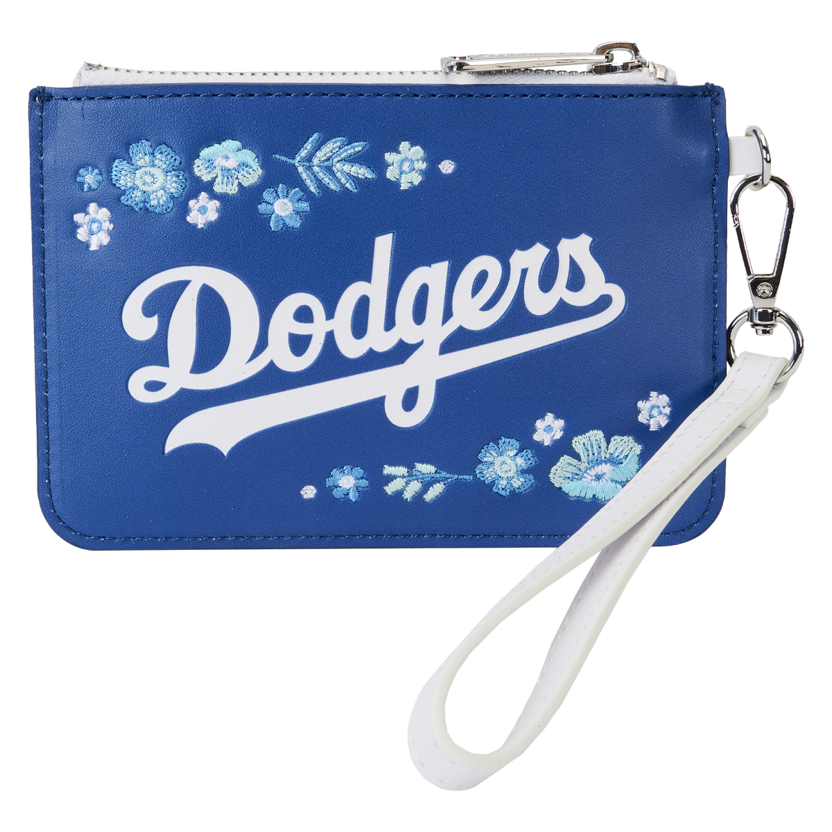 mlb los angeles dodgers floral card holder wristlet clutch